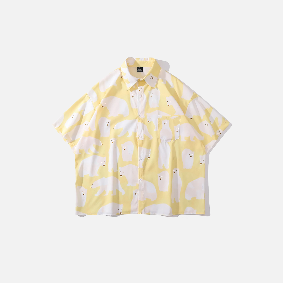 Chemise ample surdimensionnée à l'effigie d'un ours polaire japonais