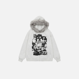 Streetwear Y2K Oversized Faux Fur Hooded Sweatshirt
