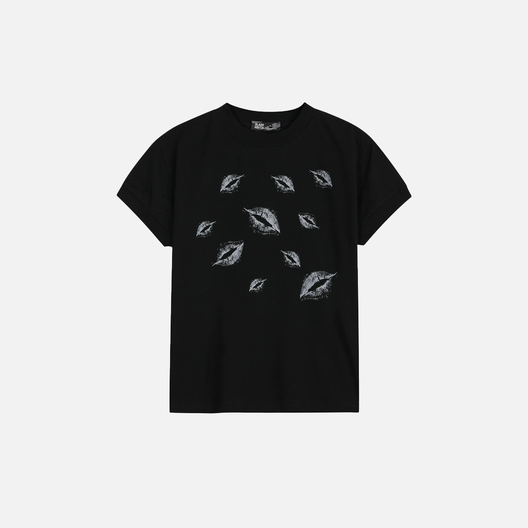 Versatile Sweet Bold Graphic Print Cotton T-Shirt