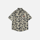 Leichtes Kurzarm-Strandhemd mit Y2K-Blumenmuster