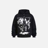 Long-lasting Gothic Printed Loose Hooded Sweatshirt