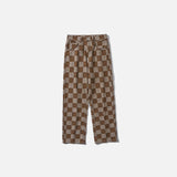 Jean en denim à carreaux marron