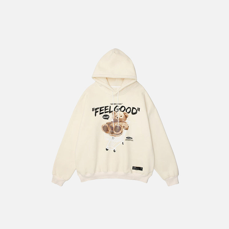 フィールグッドベアプリントフーディー