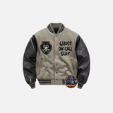 Y2K Thickened Wool Splicing Flight Varsity Jacket
