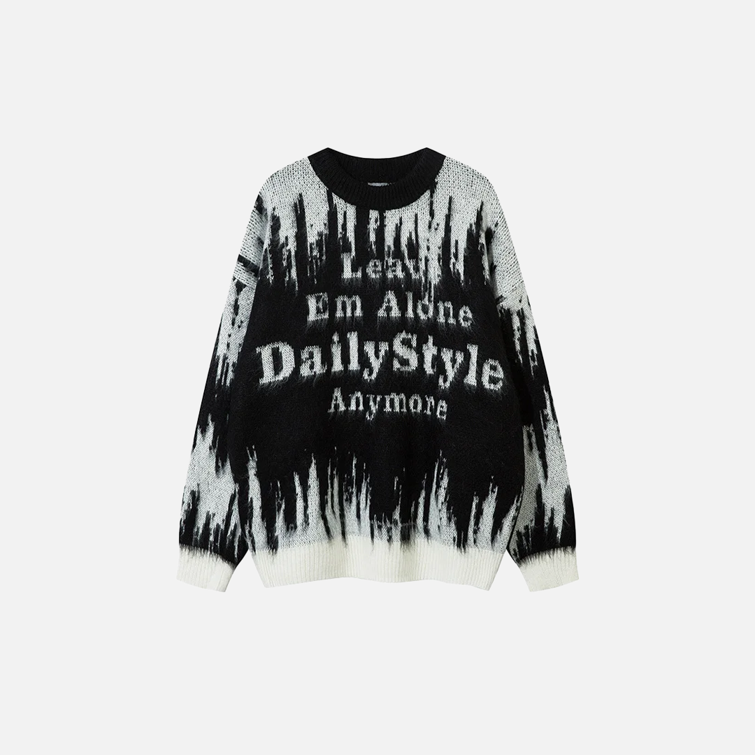 Pull en maille à lettres rétro chic d'automne