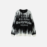 Pull en maille à lettres rétro chic d'automne