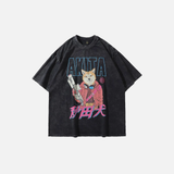 Vintage-T-Shirt im Hip-Hop-Stil mit Akita-Motiv