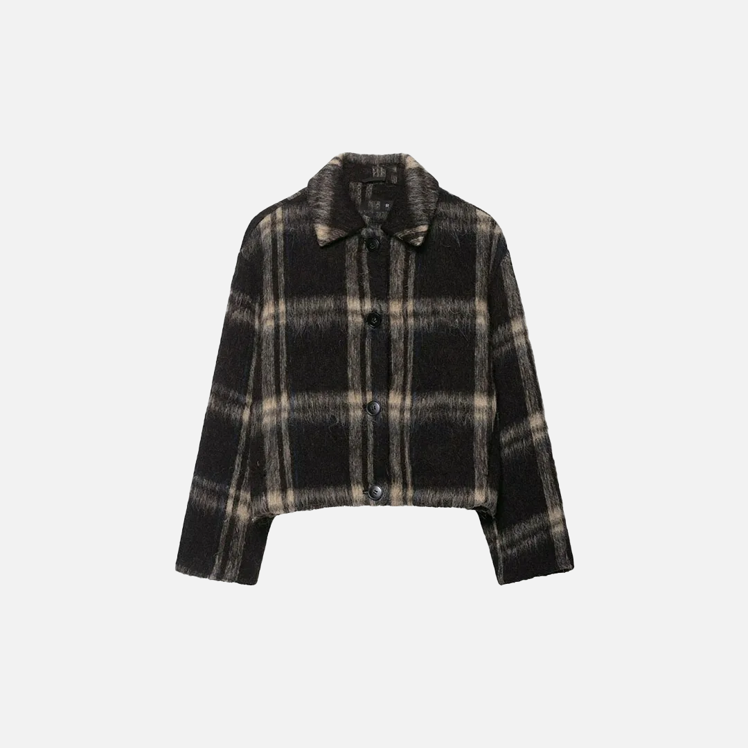 Trendy Stylish Slim Fit Plaid Wool Jacket