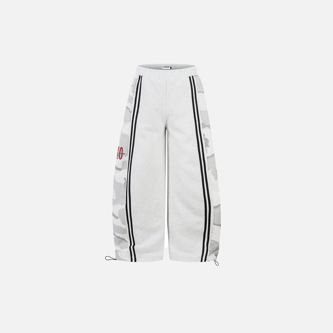 Stylish Camouflage Patchwork Sporty Wide Leg Jogger