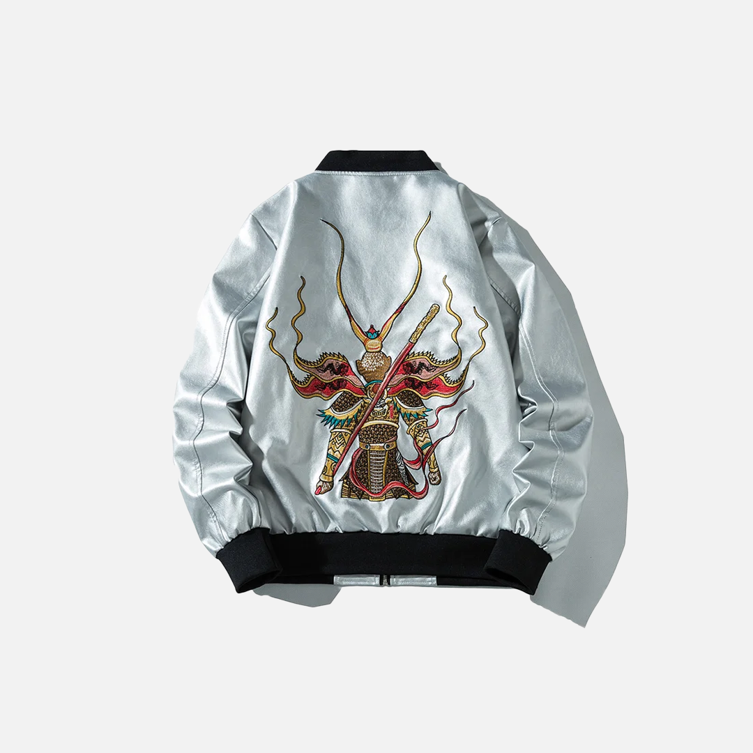 Autumn Yokosuka Embroidered Leather Jacket