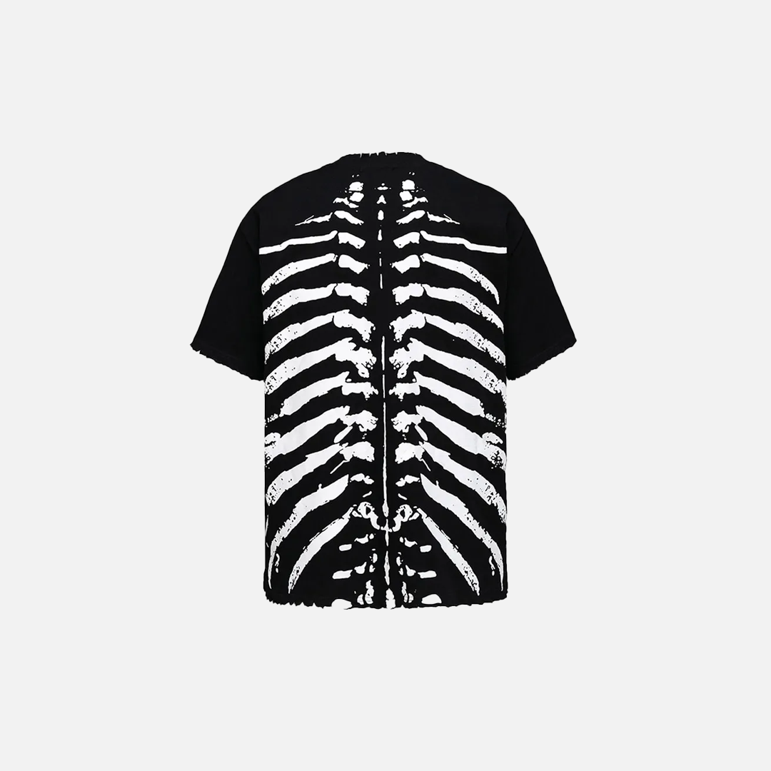 ゴシック エンジェル スカル スケルトン グラフィック プリント Tシャツ