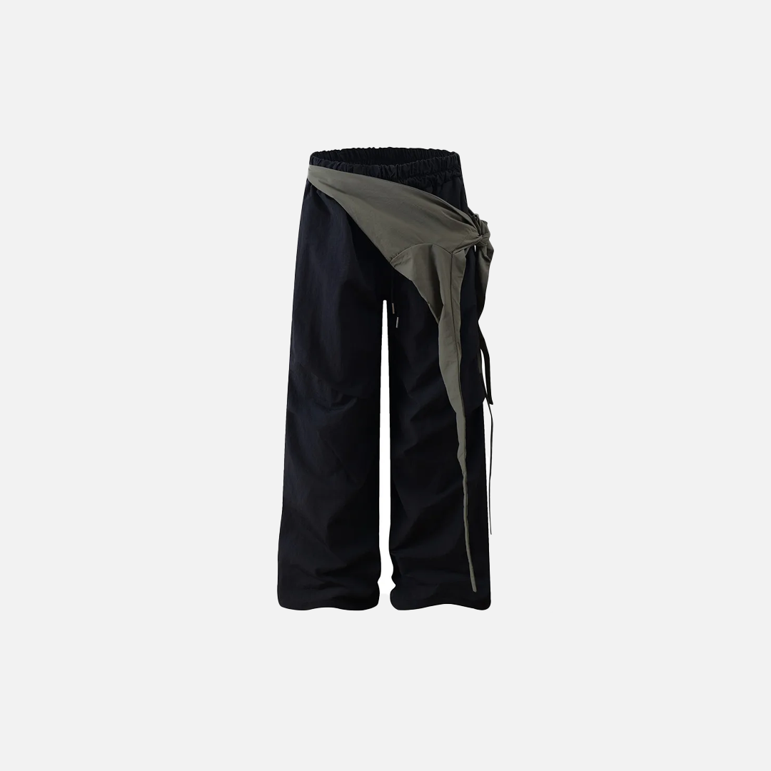 Y2K Men Hip Hop Elastic Patchwork Cargo Pants