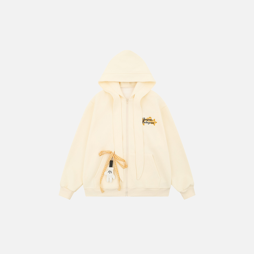 Unique American Vibe Loose Zip Hooded Sweatshirt