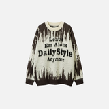 Pull en maille à lettres rétro chic d'automne