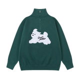 Puppy Parade Half-Zip Sweater