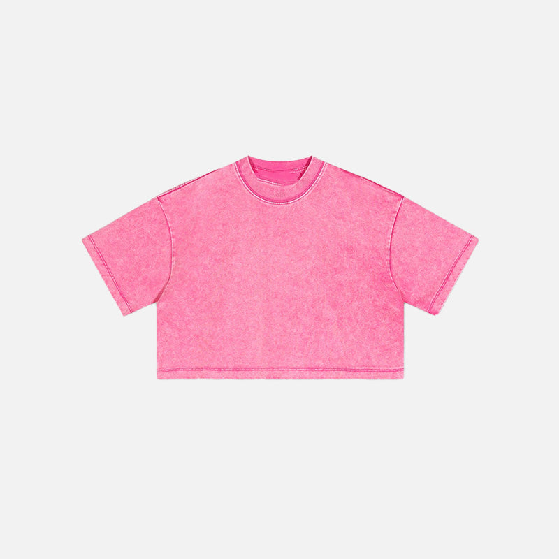 Kurzes, gewaschenes Damen-T-Shirt