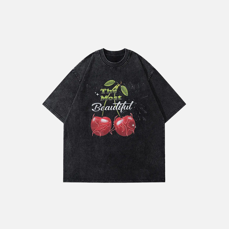 Vintage T-Shirt mit Kirschfrucht-Grafik