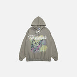 Butterfly Printed Loose Hoodie
