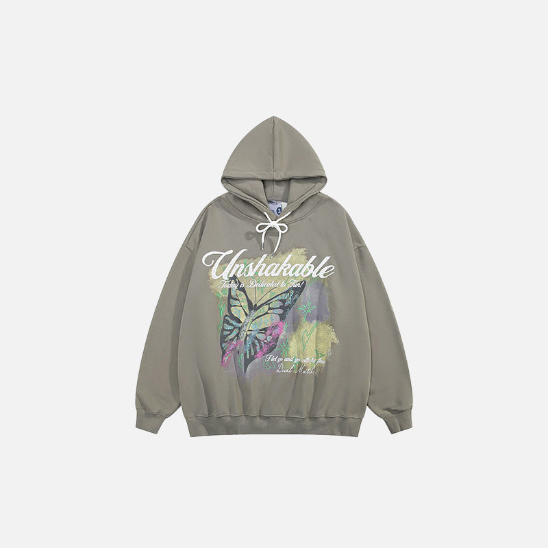Butterfly Printed Loose Hoodie