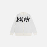 Y2K Graffiti Zip-Up Sweater