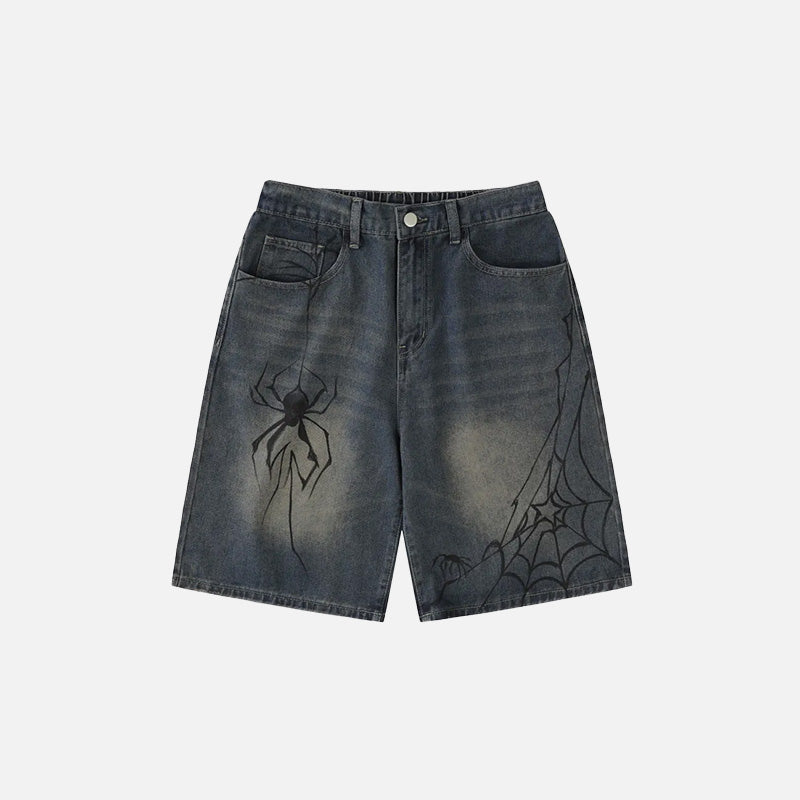 Y2K Vintage Spider Graphic Shorts