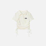 Polo-T-Shirt für Damen mit seitlichen Bindebändern