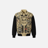 Streetwear Flexible Graffiti Patchwork Denim Jacket