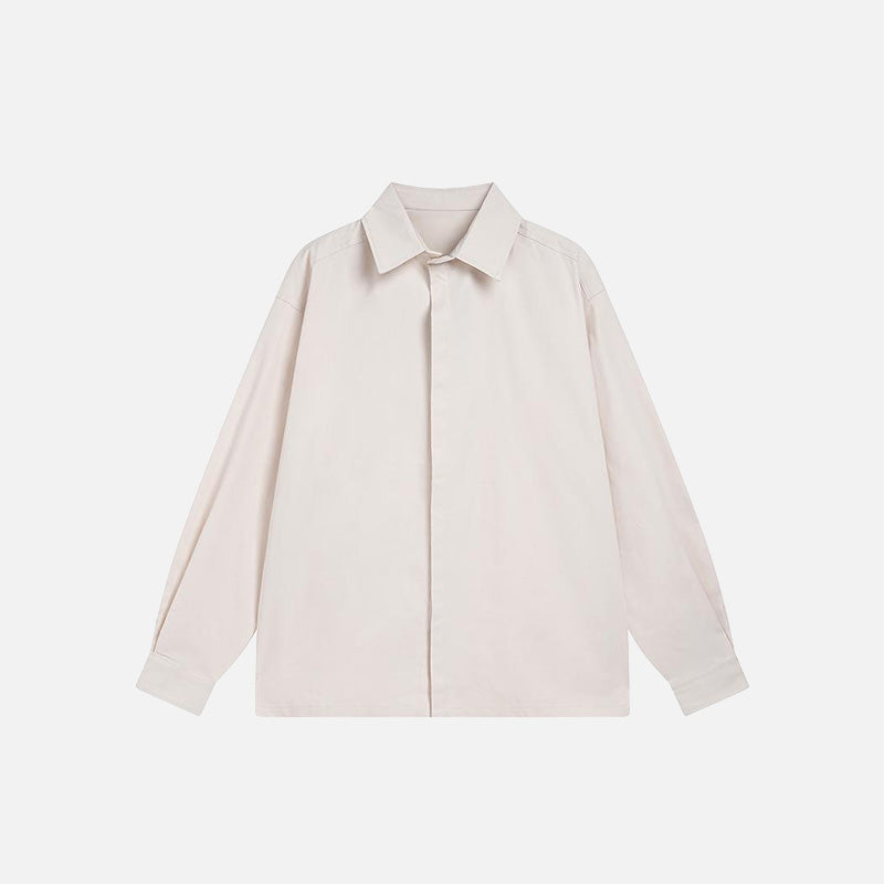 Chemise décontractée ample de couleur unie