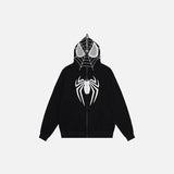 Y2Kジップアップスパイダーマスクパーカー