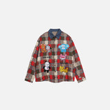 Chemise en peluche patchwork