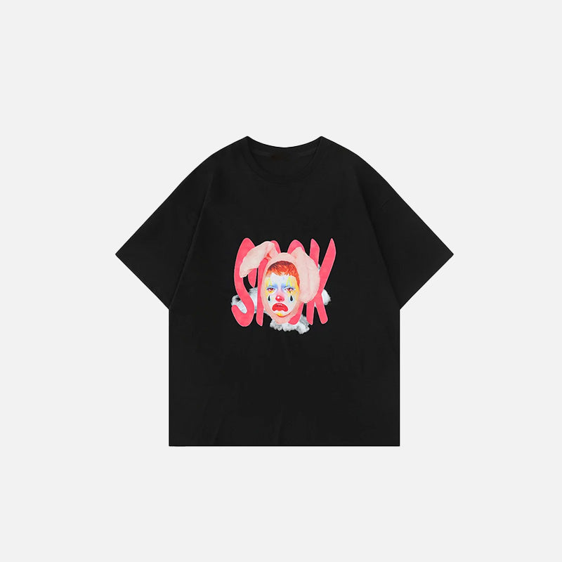 Artistic Face Print Oversized T-shirt