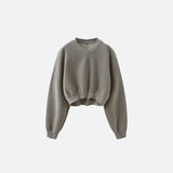 Sweat-shirt court en polaire pour femme