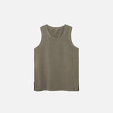 Unisex-T-Shirt mit Seitenschlitz, ärmellos