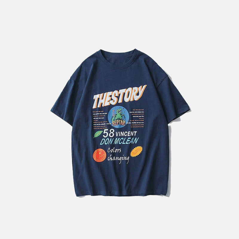 Vintage Letter Printing Oversized T-shirt