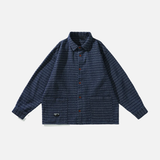 Chemise cargo décontractée à manches longues style hip-hop ample