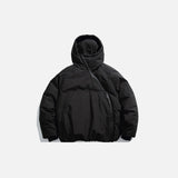 Cross-Zip Quilted Puffer Hooded Jacket