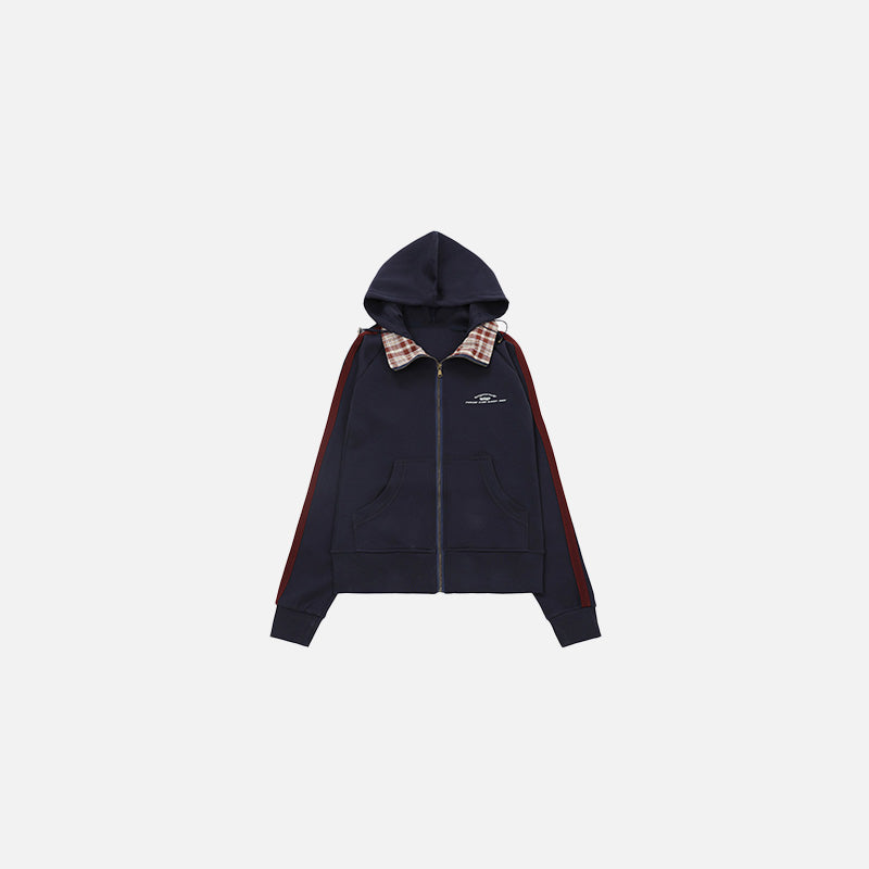 Plaid Accent Hoodie