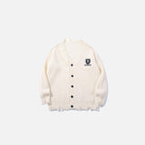 Distressed Knitted Cardigan Sweater