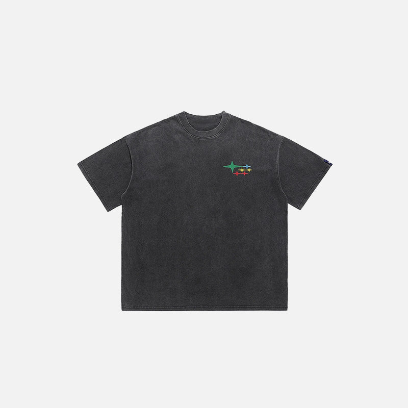 Mixed-Media-Grafik-T-Shirt
