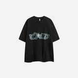 Vintage-T-Shirt mit Drachenprint und kurzen Ärmeln