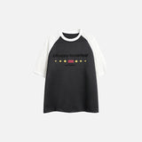 Kurzarm-T-Shirt mit Farbblockmuster