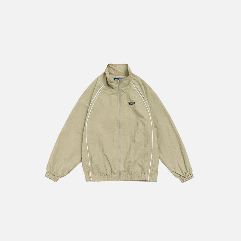 Vintage Striped Windbreaker Jacket