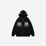 Y2k Gothic Web Zip-Up Hoodie
