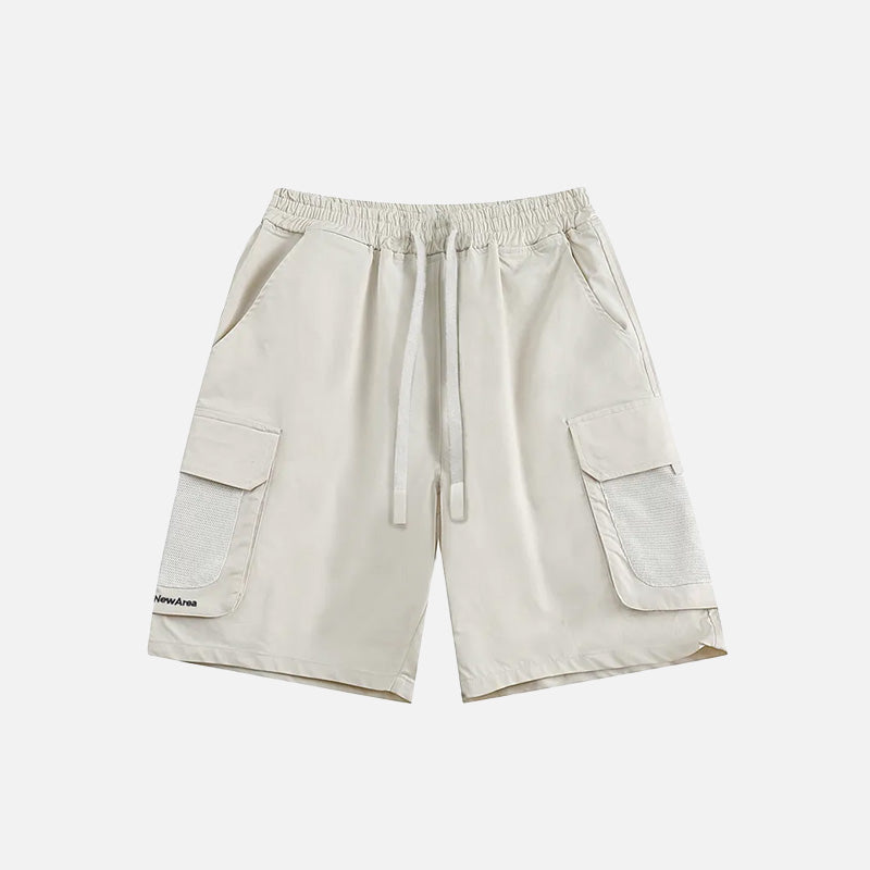 Polyester Mid-waist Solid Shorts