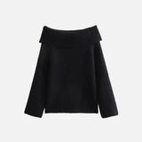 Schulterfreier Grobstrickpullover