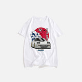 Rundhals-T-Shirt „Roter Mond“