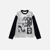 ゴシック カラフルロックスタープリント長袖Tシャツ
