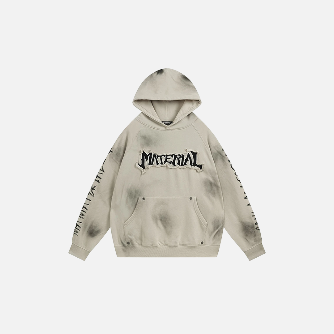 Oversized Vintage Embroidered Patchwork Hoodie