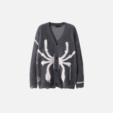 Gothic Oversize-Strickjacke mit Spinnenmuster