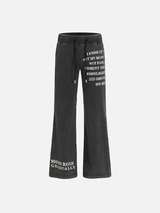 Vintage Retro Jogginghose mit Buchstabenprint und ausgestelltem Bein